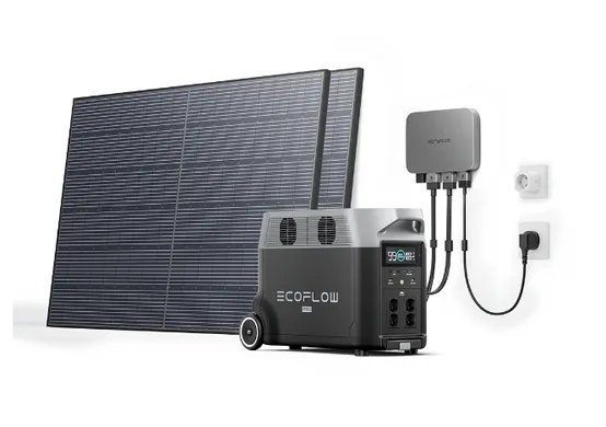 Комплект енергонезалежності EcoFlow PowerStream - мікроінвертор 800W + зарядна станція Delta Pro + 2 x 400W стаціонарні сонячні панелі